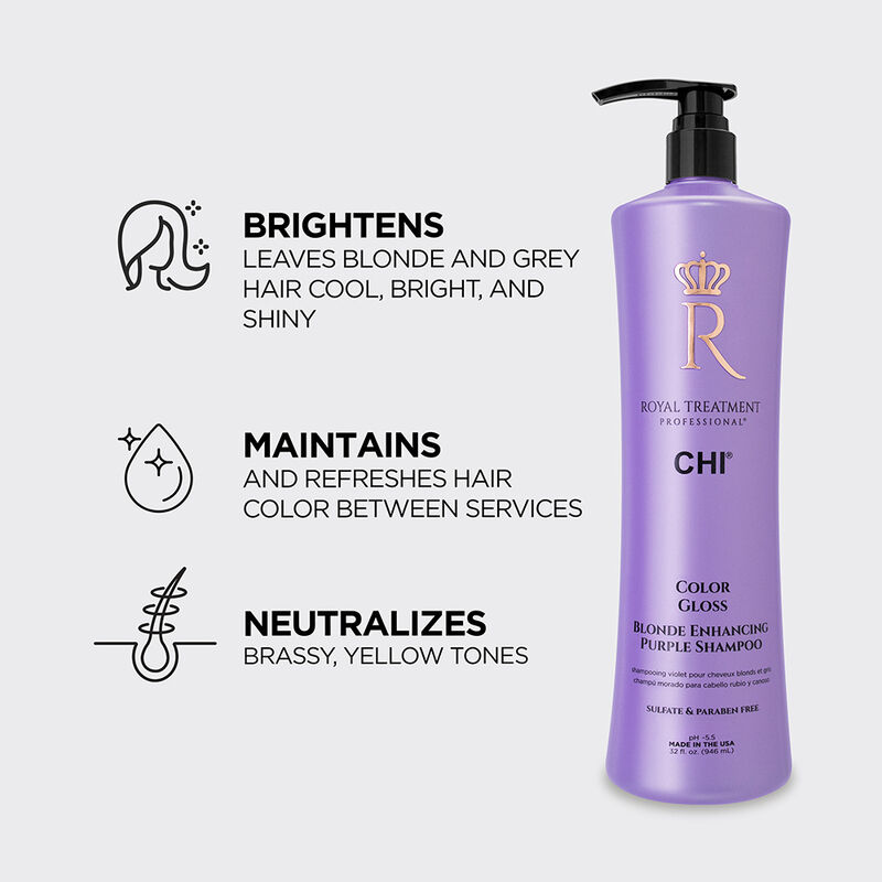 Royal Treatment Color Gloss Blonde Enhancing Purple Shampoo - 32 Ounces, , large image number null